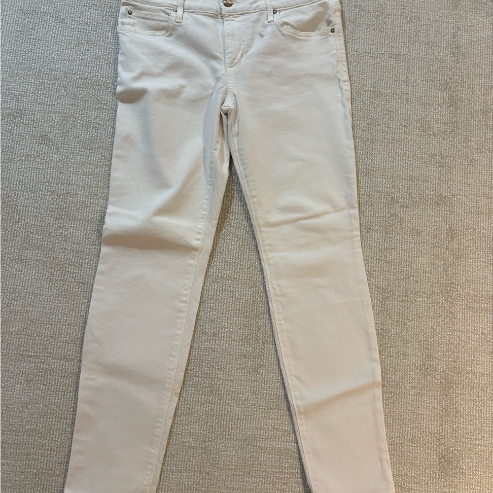 Joe’s Jeans white mid rise skinny crop
